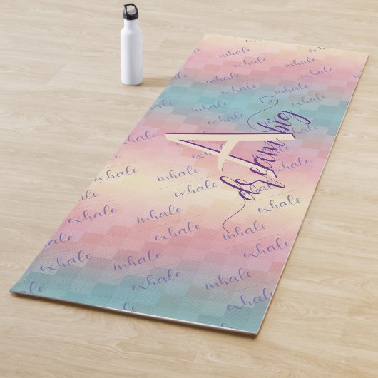 Inhaleer Uitademen Droom Grote Motivatie Pastel Om Yogamat (In situ)