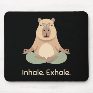 Inhaleer Uitademen Yoga Capyra Zen Dier Ontspannin Muismat