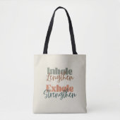 Inhaleren Lengte Uitademen Versterken Quote Pilate Tote Bag (Voorkant)
