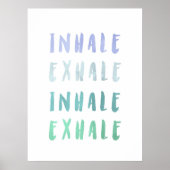 Inhaleren Uitademen bevestiging geestelijke gezond Poster (Voorkant)