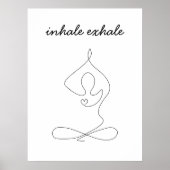 Inhaleren Uitademen Yoga pose moderne studio Poster (Voorkant)