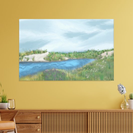 inham aan zee canvas afdruk (Insitu (Woonkamer))