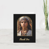 Inheems Amerikaans Afstuderen gevouwen bedankkaart (Voorkant)