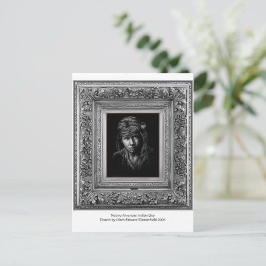 Inheems Amerikaans. Briefkaart (Staand voorkant)