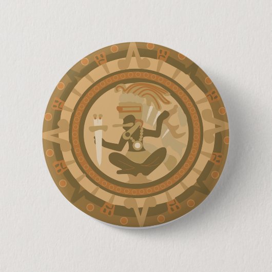inheems amerikaans indiaans ontwerp ronde button 5,7 cm (Voorkant)