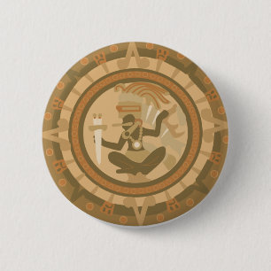 inheems amerikaans indiaans ontwerp ronde button 5,7 cm
