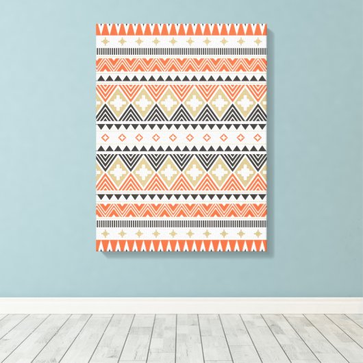 Inheems Amerikaans Indiaas Zuidwest Patroon Canvas Afdruk (Insitu (Houten vloer))