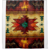 Inheems Amerikaans Indiaas Zuidwest Patroon Douchegordijn (Voorkant)