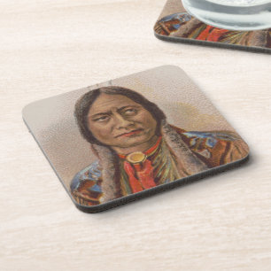 Inheems Amerikaans: Lakota Sitting Bull, Rookadver Bier Onderzetter