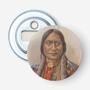 Inheems Amerikaans: Lakota Sitting Bull, Rookadver Button Flesopener