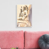 Inheems Amerikaans paar gewikkeld canvas Afdruk (Insitu (Woonkamer))