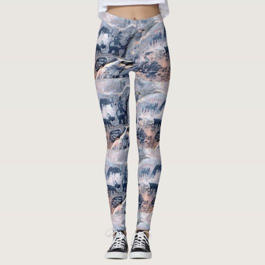 inheems amerikaans petroglyph leggings (Voorkant)