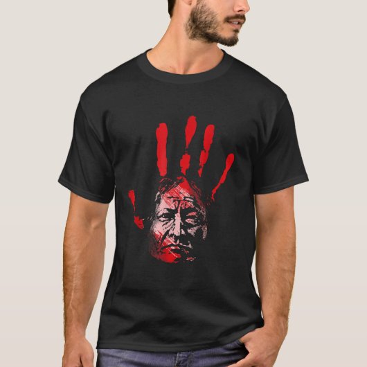 Inheems Amerikaans Rood Hand Indisch Bloed T T-shirt (Voorkant)