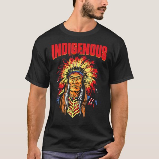 Inheems Amerikaans Rood Hand Indisch Bloed T T-shirt (Voorkant)