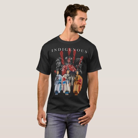Inheems Amerikaans Rood Hand Indisch Bloed T T-shirt (Voorkant volledig)