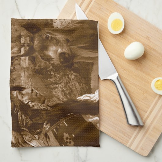 inheems amerikaans theedoek (Quarter Fold)