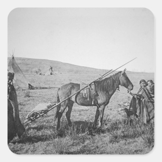 Inheems Amerikaans volk van Western Canada, c.1 Vierkante Sticker (Voorkant)