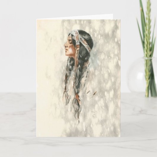 Inheems Amerikaans Wenskaart Kaart (Voorkant)