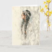 Inheems Amerikaans Wenskaart Kaart (Gele Bloem)