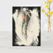 Inheems Amerikaans Wenskaart Kaart (Gele Bloem)