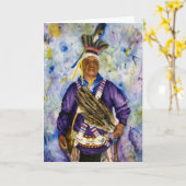 Inheems Amerikaans Wenskaart Kaart (Gele Bloem)