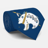 Inheems Amerikaans wit Beer pictogram Stropdas (Opgerold)