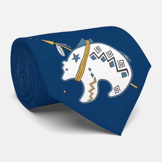 Inheems Amerikaans wit Beer pictogram Stropdas (Opgerold)