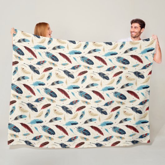 Inheems Amerikaans Zuidwest Veer Patroon Fleece Deken (In situ)