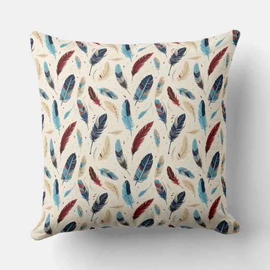 Inheems Amerikaans Zuidwest Veer Patroon Kussen (Achterkant)