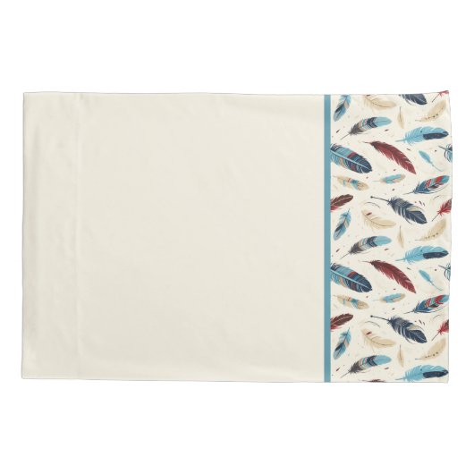 Inheems Amerikaans Zuidwest Veer Patroon Kussensloop (Achterkant)