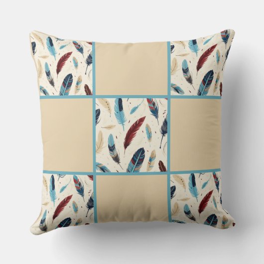 Inheems Amerikaans Zuidwest Veer Quilt Patroon Kussen (Achterkant)