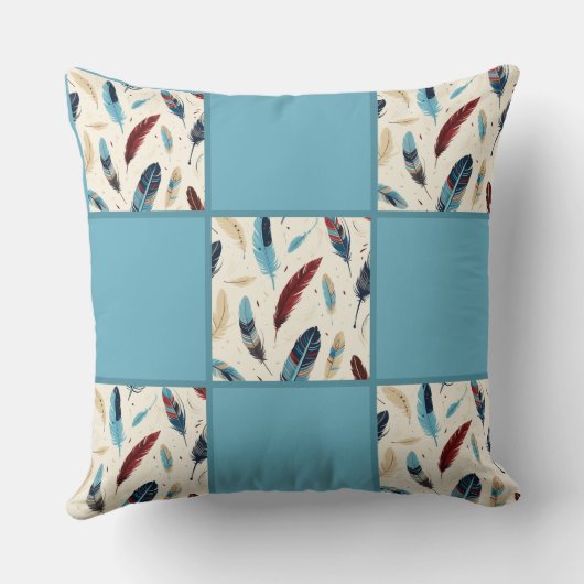 Inheems Amerikaans Zuidwest Veer Quilt Patroon Kussen (Achterkant)