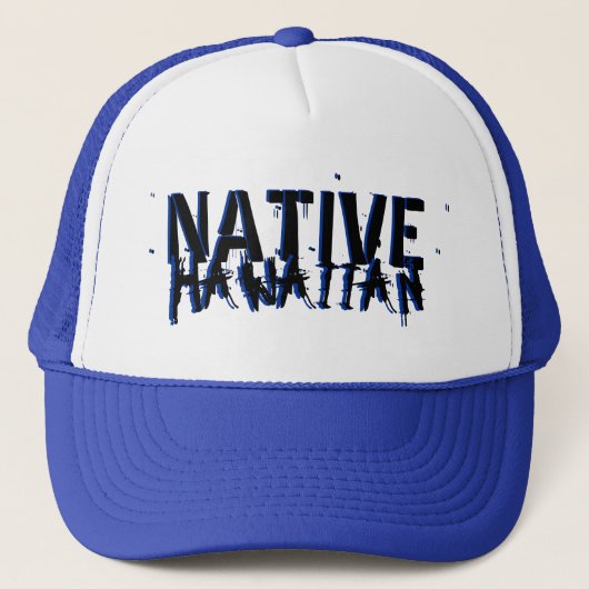Inheems Hawaïaans blauw zwart pet (Voorkant)