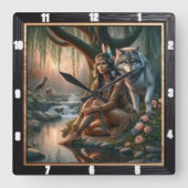 Inheems heilig vuur: stenen geest kalm vierkante klok (Voorkant)