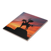 Inheems Indiaan en paard Tegeltje (Zijkant)