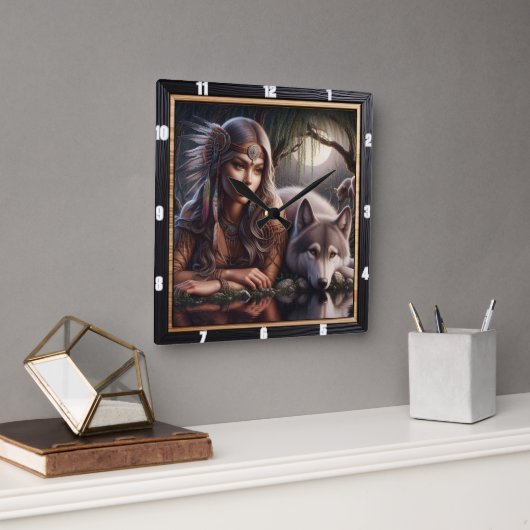 Inheems Indiaans heiligdom: het horloge van de wol Vierkante Klok (Kantoor)