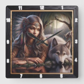 Inheems Indiaans heiligdom: het horloge van de wol Vierkante Klok (Voorkant)