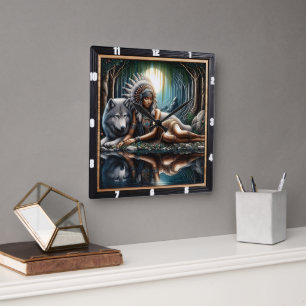 Inheems Indiaans heiligdom: het horloge van de wol Vierkante Klok