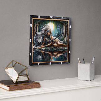 Inheems Indiaans heiligdom: het horloge van de wol Vierkante Klok