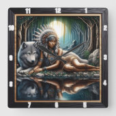 Inheems Indiaans heiligdom: het horloge van de wol Vierkante Klok (Voorkant)