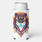 Inheems versierd Beer Seltzer Blikjeskoeler (Seltzer Voorkant)