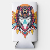 Inheems versierd Beer Seltzer Blikjeskoeler (Voorkant)