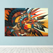 Inheemse Abstracte kunst, Indiaanse kunst Canvas Afdruk (Insitu (Houten vloer))