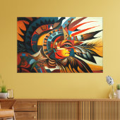 Inheemse Abstracte kunst, Indiaanse kunst Canvas Afdruk (Insitu (Woonkamer))