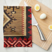 Inheemse am. Ontwerp met/uit-Initialen Theedoek (Quarter Fold)