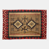 Inheemse am. Ontwerp met/uit-Initialen Theedoek (Horizontaal)