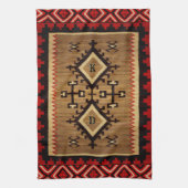 Inheemse am. Ontwerp met/uit-Initialen Theedoek (Verticaal)