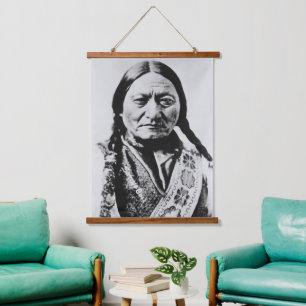 Inheemse Amerikaan: Lakota Zittende Stier Fort Buf Hangend Wandkleed