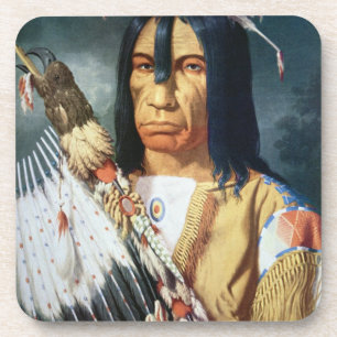 Inheemse Amerikaans hoofd van het Canadese volk Bier Onderzetter
