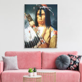 Inheemse Amerikaans hoofd van het Canadese volk Canvas Afdruk (Insitu (Woonkamer))